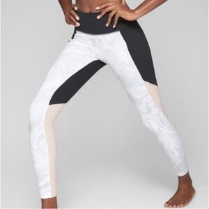 Athleta Salutation Marble Leggings Pockets Colorblock High Waist Stretchy Sz XSP